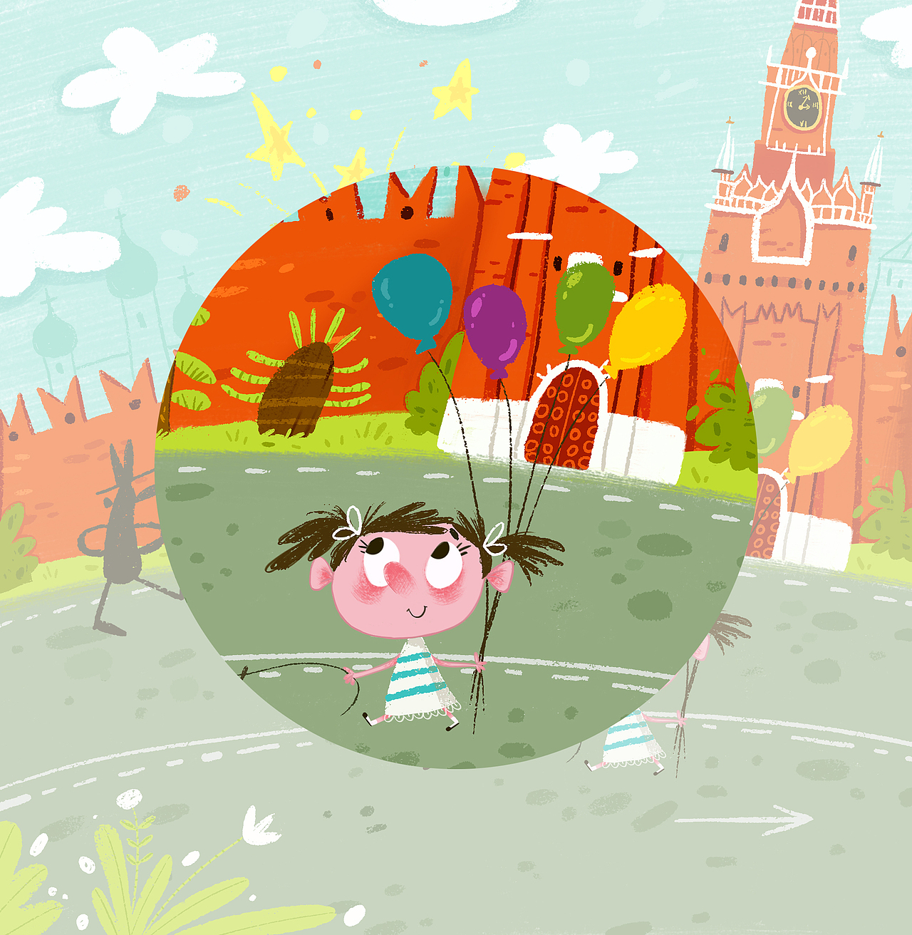 在街上（图ZMTMwMTU3MzU2） - 儿童插画 - 站酷设计师豆小逗哇原创素材 - 站酷ZCOOL