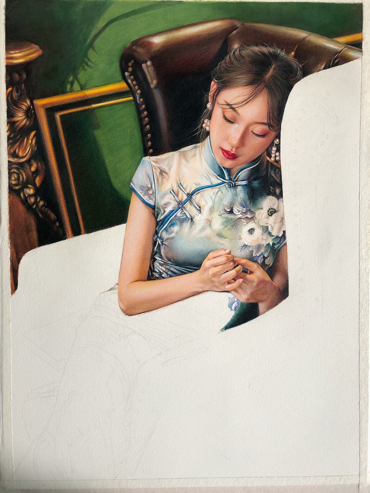 彩铅画《孤灯暖不明》（图ZMTkyMTUxNTI4） - 绘画 - 站酷设计师大叔左右原创素材 - 站酷ZCOOL