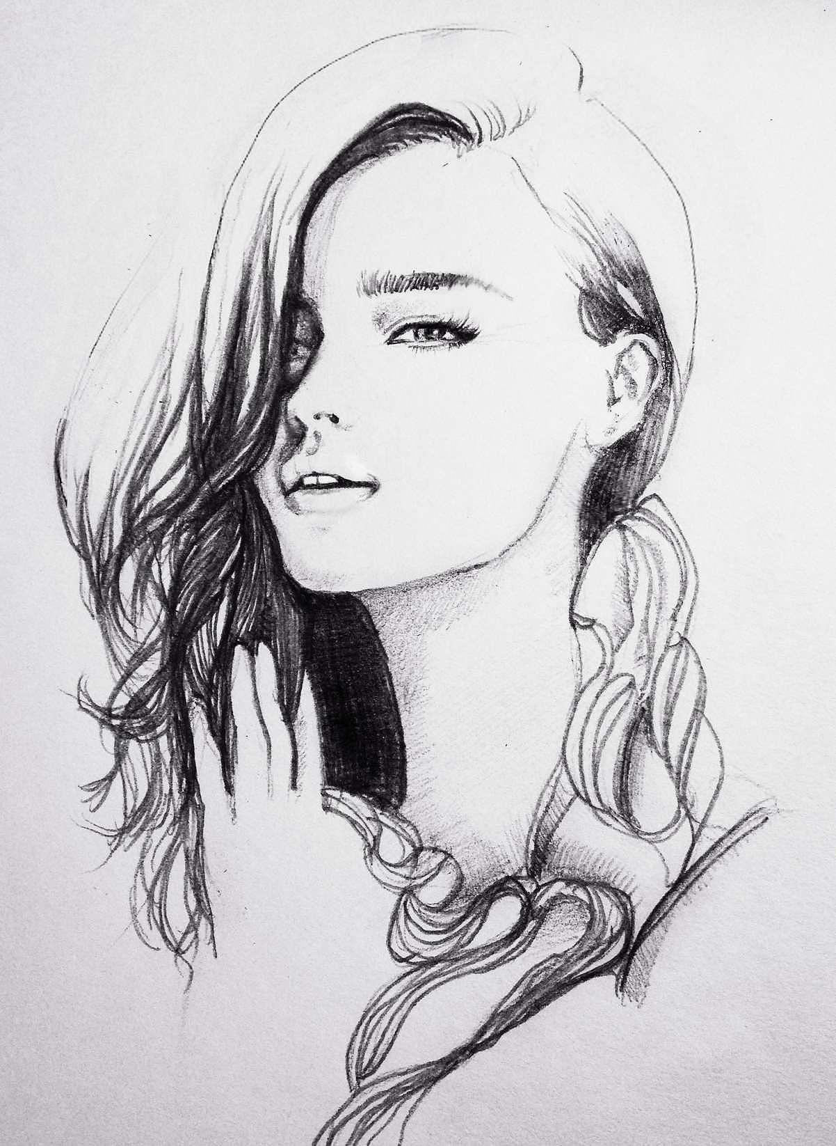 人像速写+PS上色（图ZMTM2ODgwNjQ=） - 绘画 - 站酷设计师tengzheng原创素材 - 站酷ZCOOL