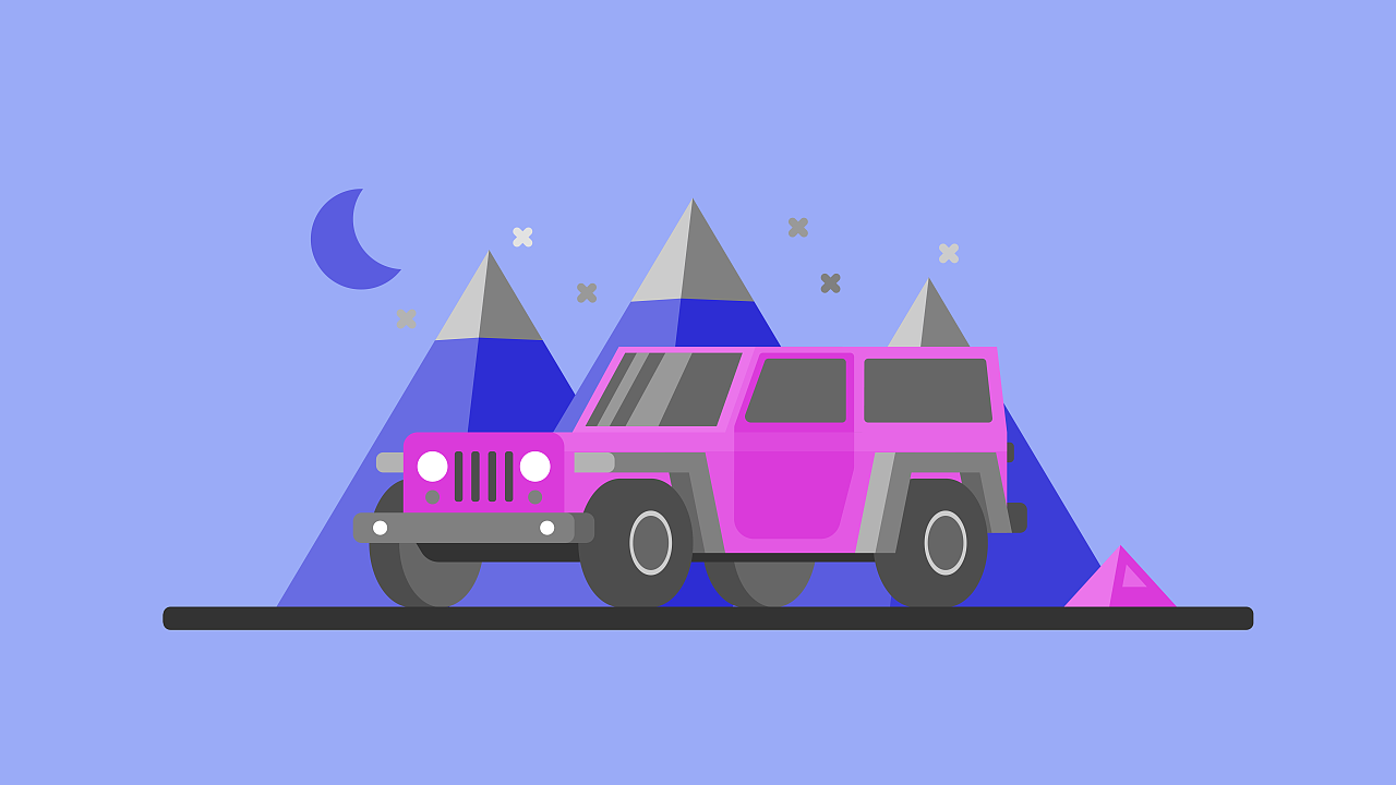 jeep牧马人越野车ui插画