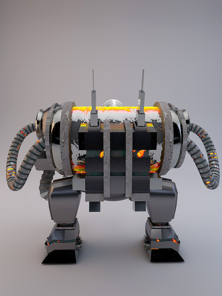 c4d曲面建模练习——步兵机器人|三维|机械/交通|黄炜 - 原创作品