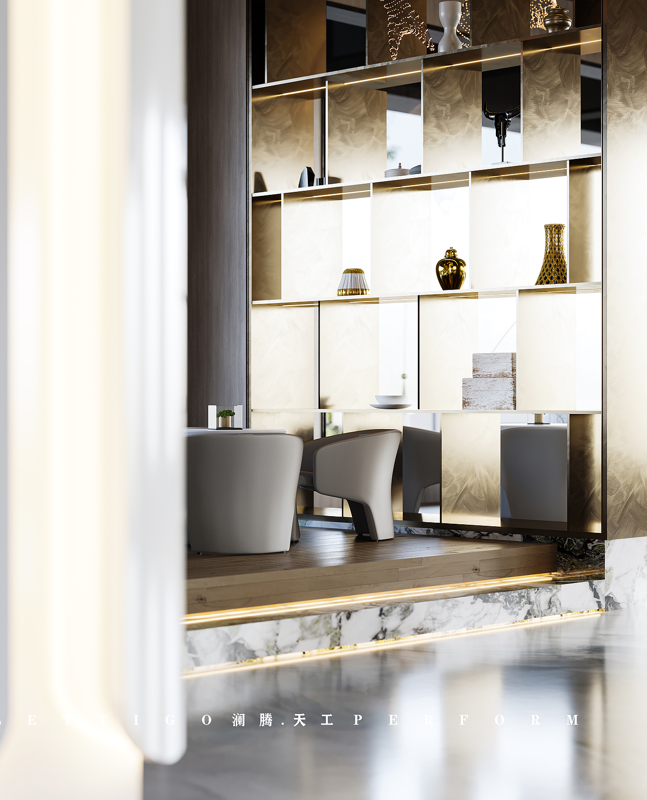 又一套九宫格放不下系列之现代工装售楼部