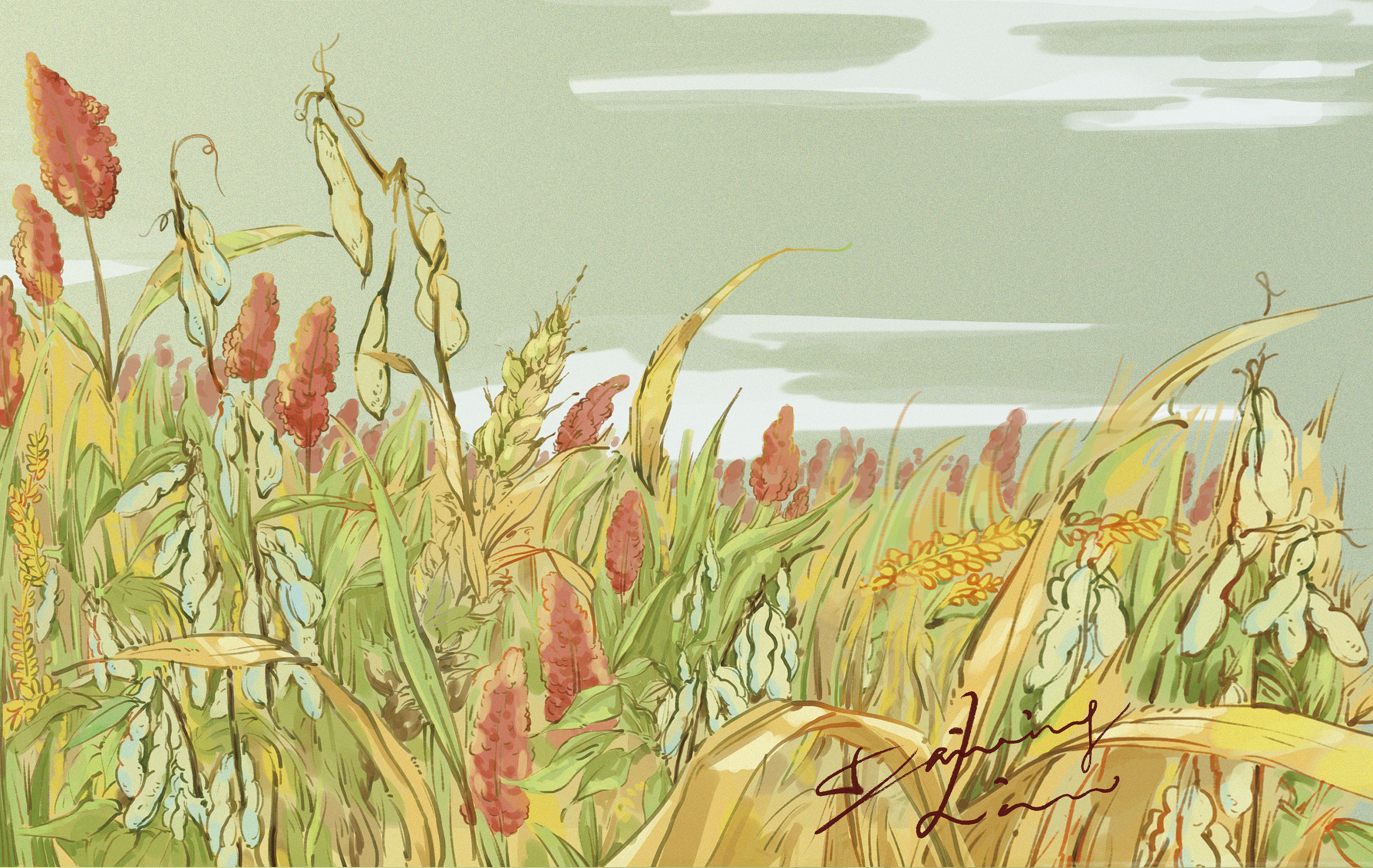 田园风物插画