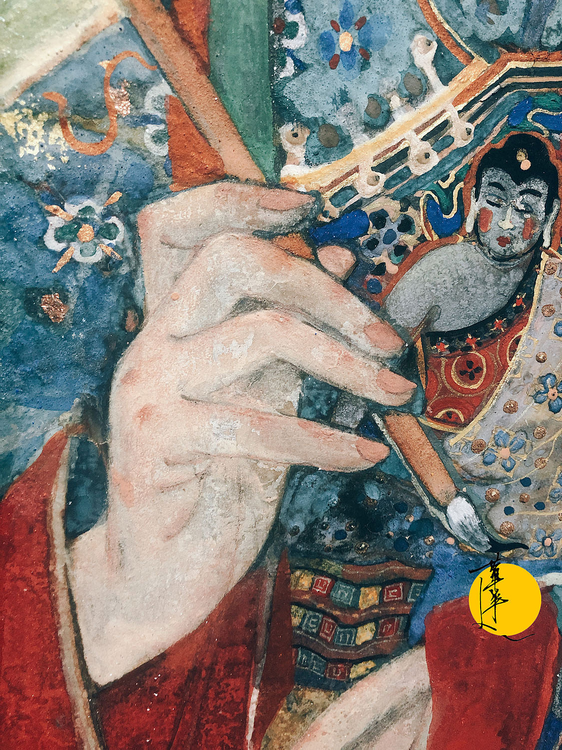 【岩彩】女财神扎基拉姆·四 绘制过程解析