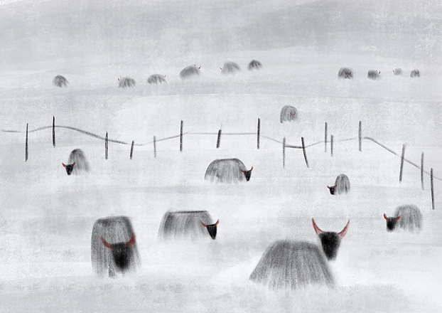 雪地里的牦牛（图ZMzM4NzA5OTQw） - 绘本 - 站酷设计师安非灵原创素材 - 站酷ZCOOL