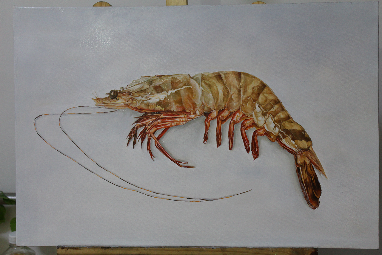 油画大虾