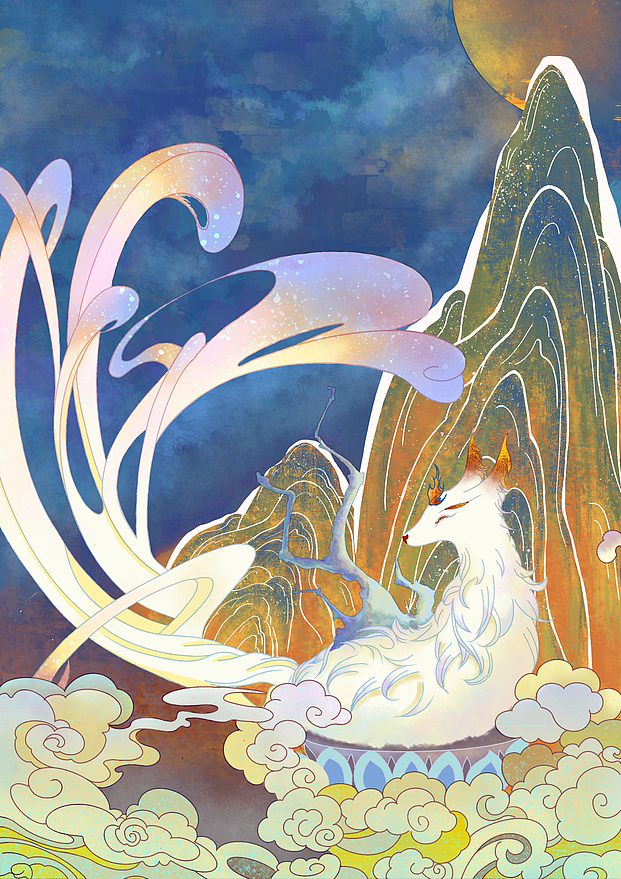 山海经原创插画系列—乘黄