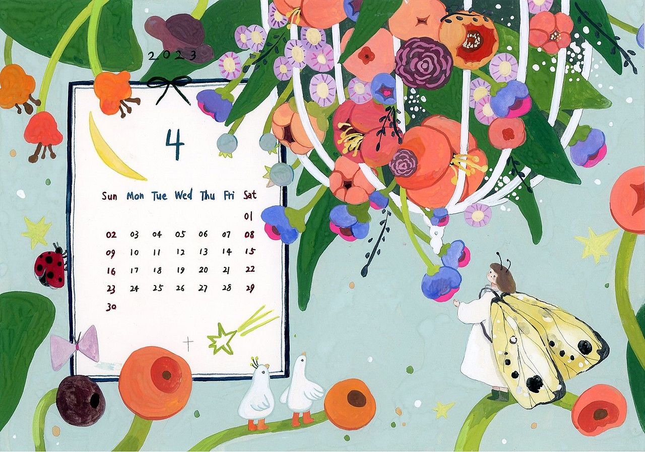 2023插画月历|不透明水彩（图ZMzMwNDg3ODI4） - 创作习作 - 站酷设计师猫与亭原创素材 - 站酷ZCOOL