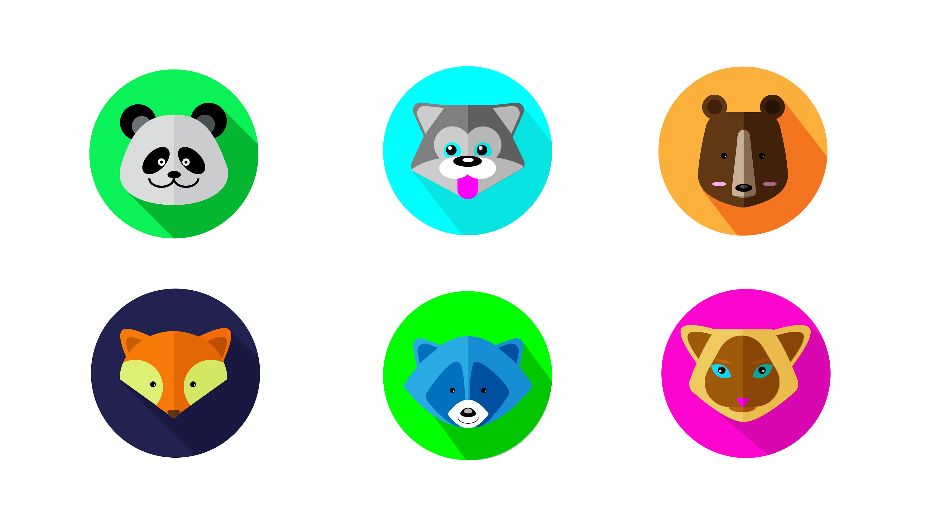 小动物扁平化图标