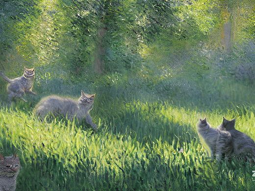 #AI创作实验室#猫，森林里，超写实（个人主页-ZNjI5MTM4NzY=） - AI作品 - 站酷设计师苗孑原创素材 - 站酷ZCOOL