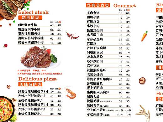 电视机餐牌