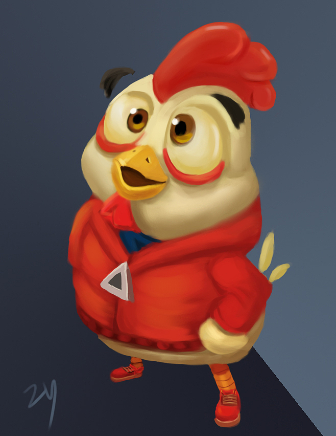 鸡年到了  献上手绘一张