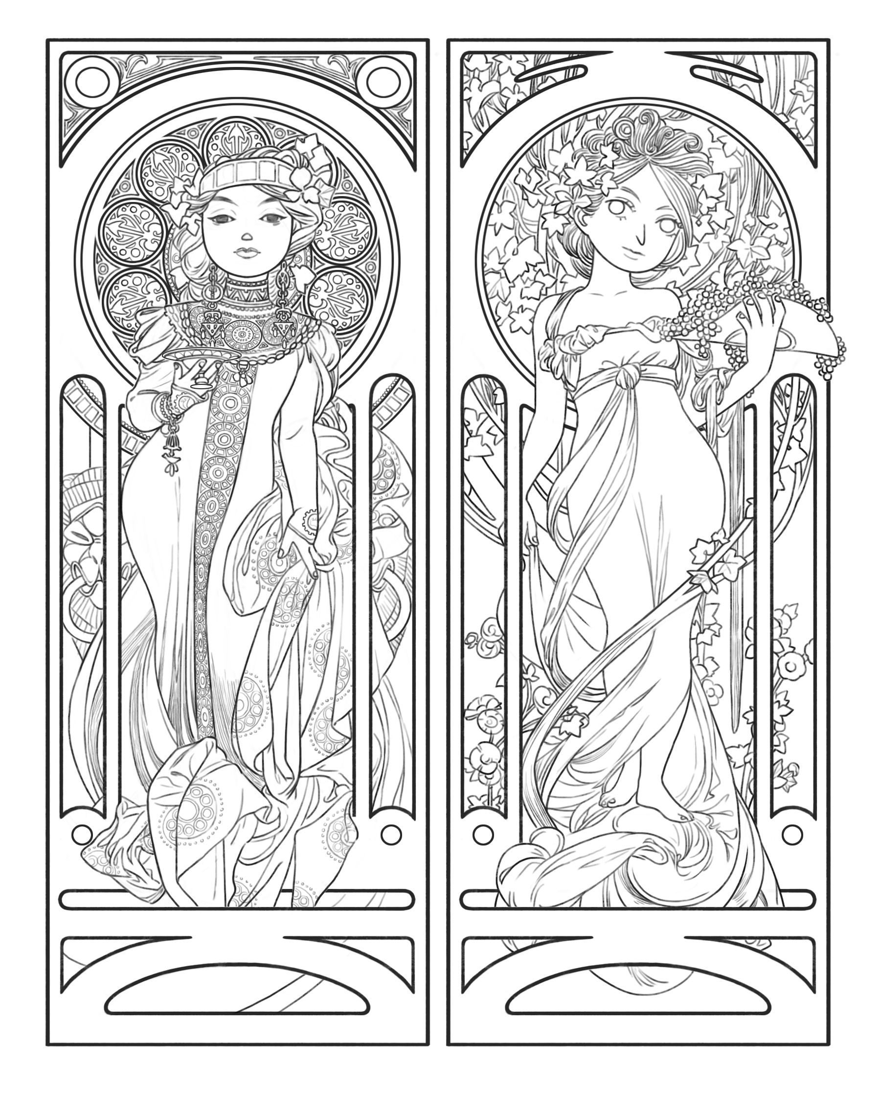 穆夏大师作品临摹——过程