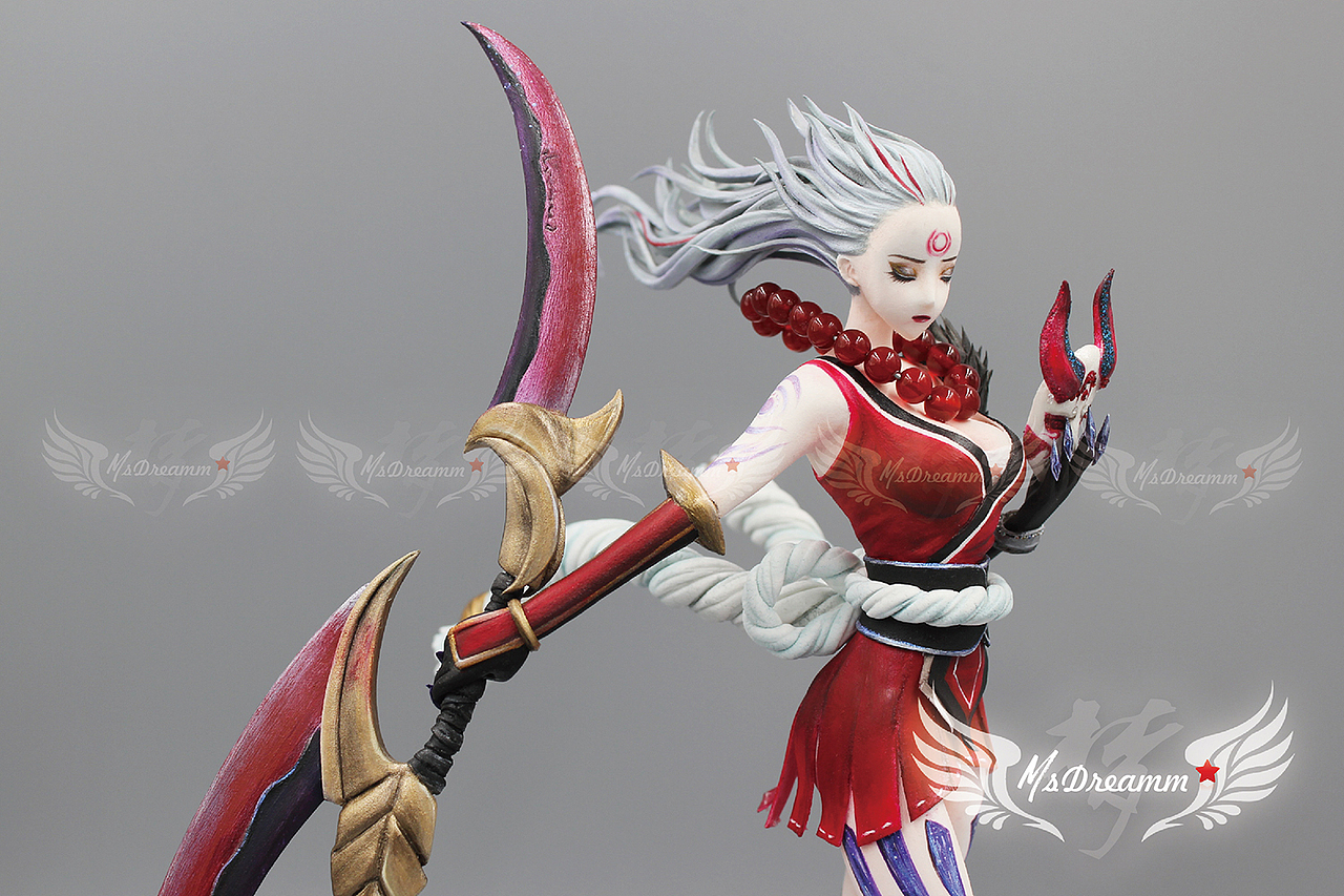 msdreamm 腥红之月戴安娜 皎月女神手办lol模型周边