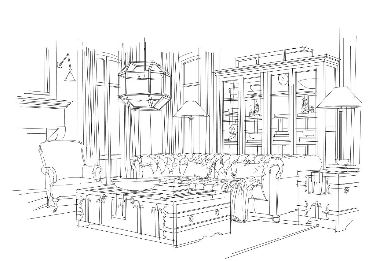 室内手绘空间步骤图上色欣赏（五）