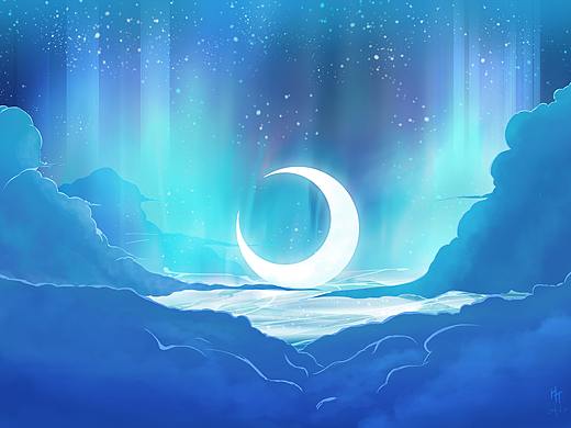 梦里的极光夜空