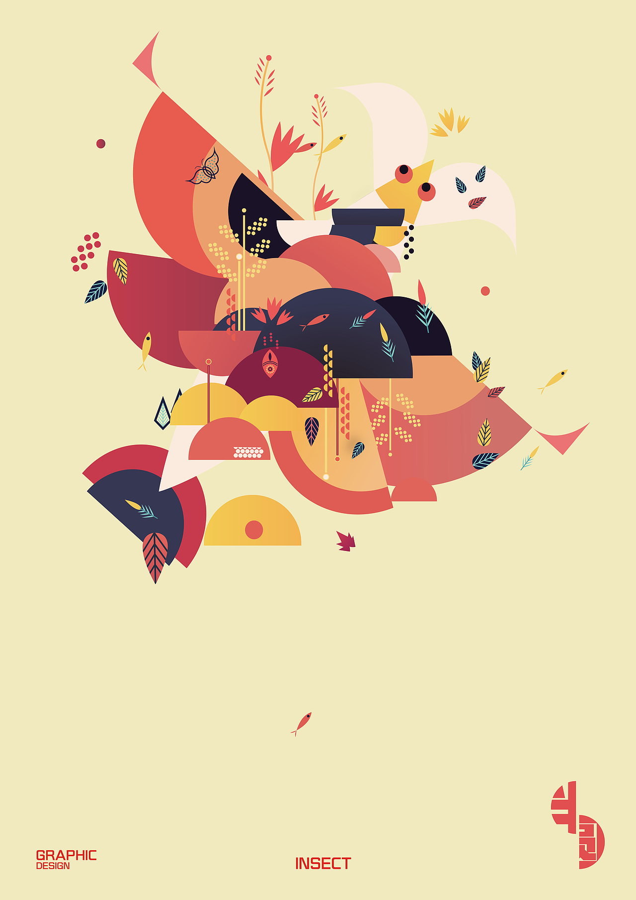 花鸟鱼虫（图ZMjAwMTQzMzQw） - 图案 - 站酷设计师蜂蜜cc原创素材 - 站酷ZCOOL