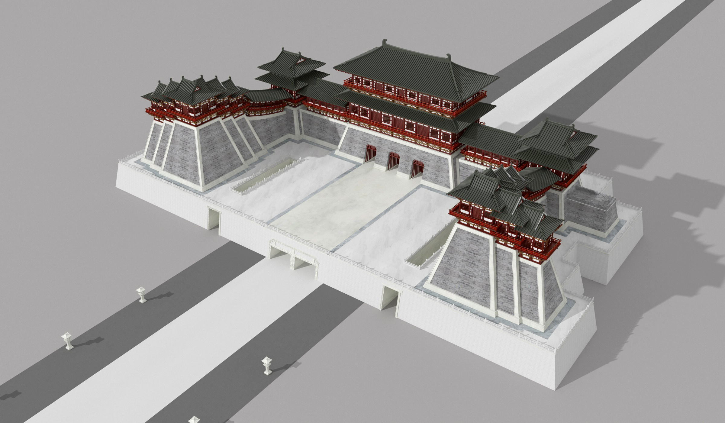 应天门遗址博物馆三维建模渲染(cinema 4d vray)