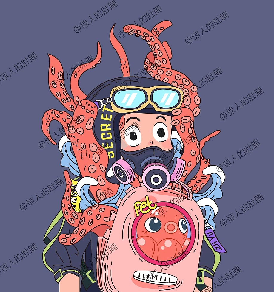 矢量创意头像插画