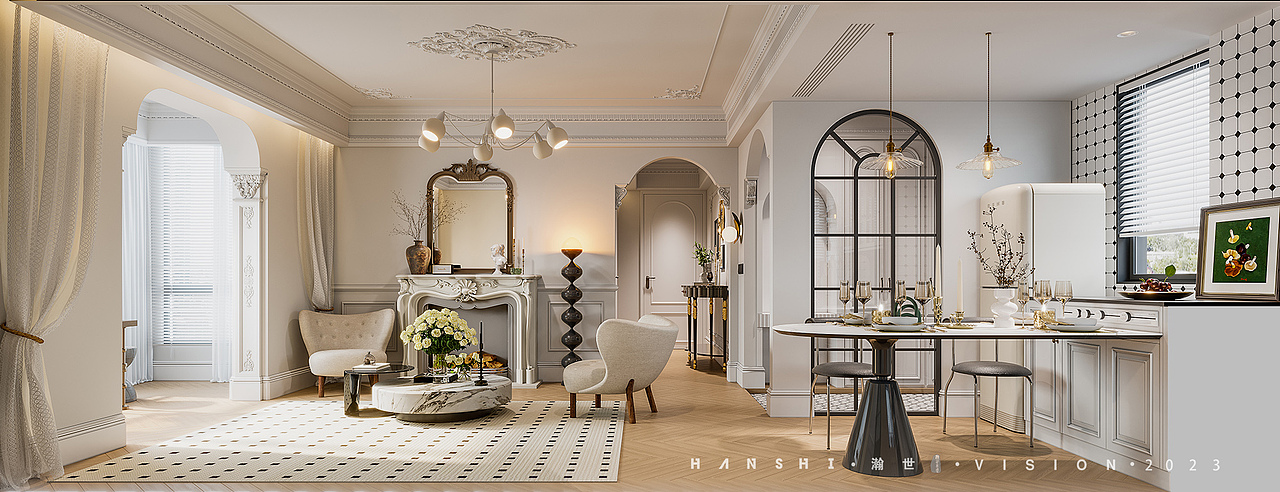 法式轻奢一瀚世表现（图ZMzQ3MTE4ODgw） - 家装设计 - 站酷设计师瀚世高端表现原创素材 - 站酷ZCOOL
