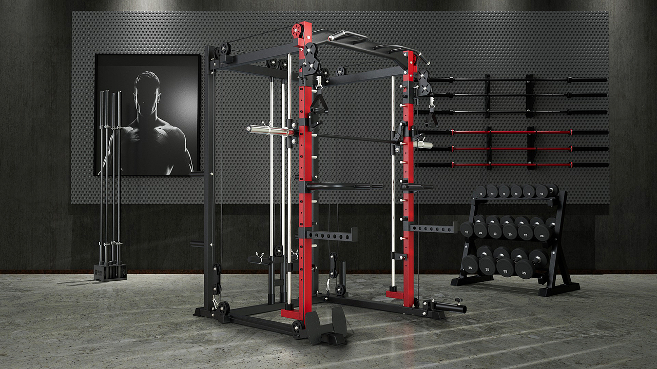 产品渲染-龙门架power cage