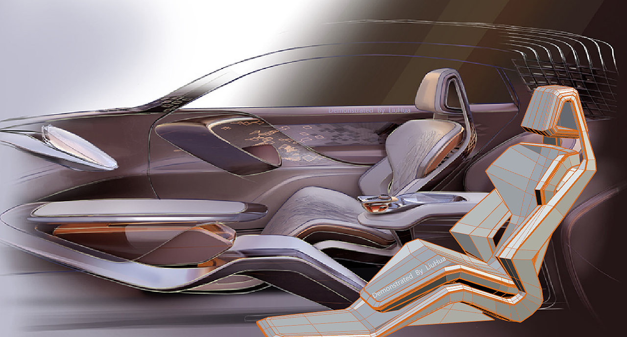 Bentley EXP100内饰 Alias Subdivision效果图建模 Seven Auto 站酷ZCOOL