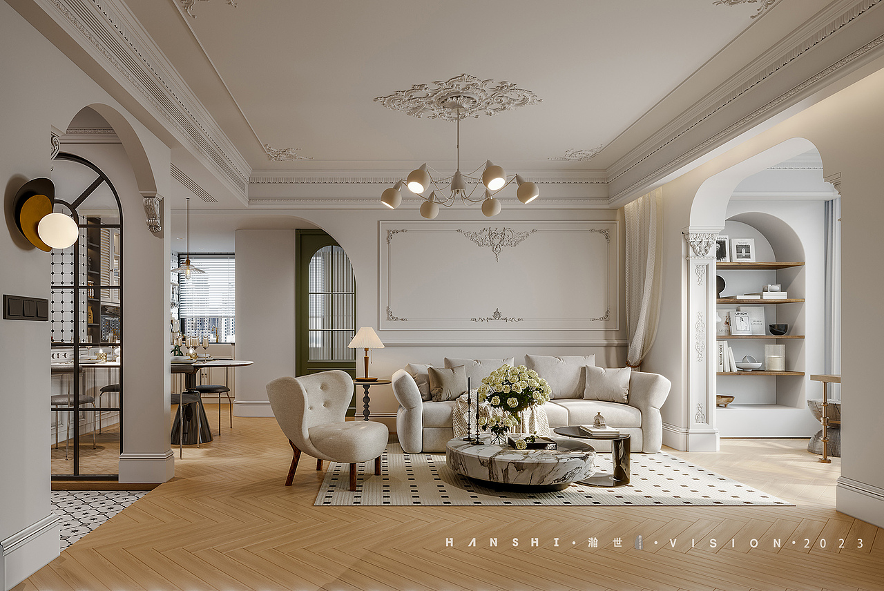 法式轻奢一瀚世表现（图ZMzQ3MTE4ODg4） - 家装设计 - 站酷设计师瀚世高端表现原创素材 - 站酷ZCOOL