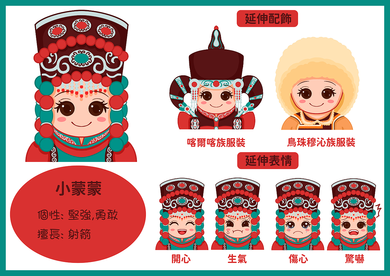 虚拟角色头像设计 & 海報设计 - 蒙古族