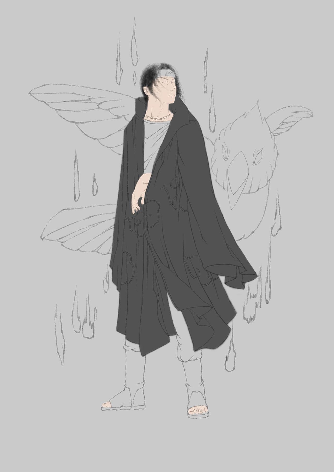 宇智波鼬中国风同人语插画