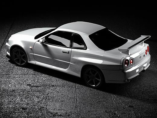 没钱买Nissan GTR R34,只好给自己渲一张图