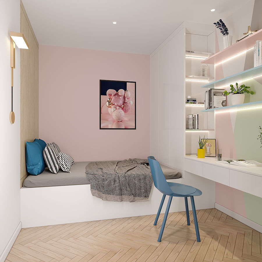 北欧客餐厅卧室书房表现