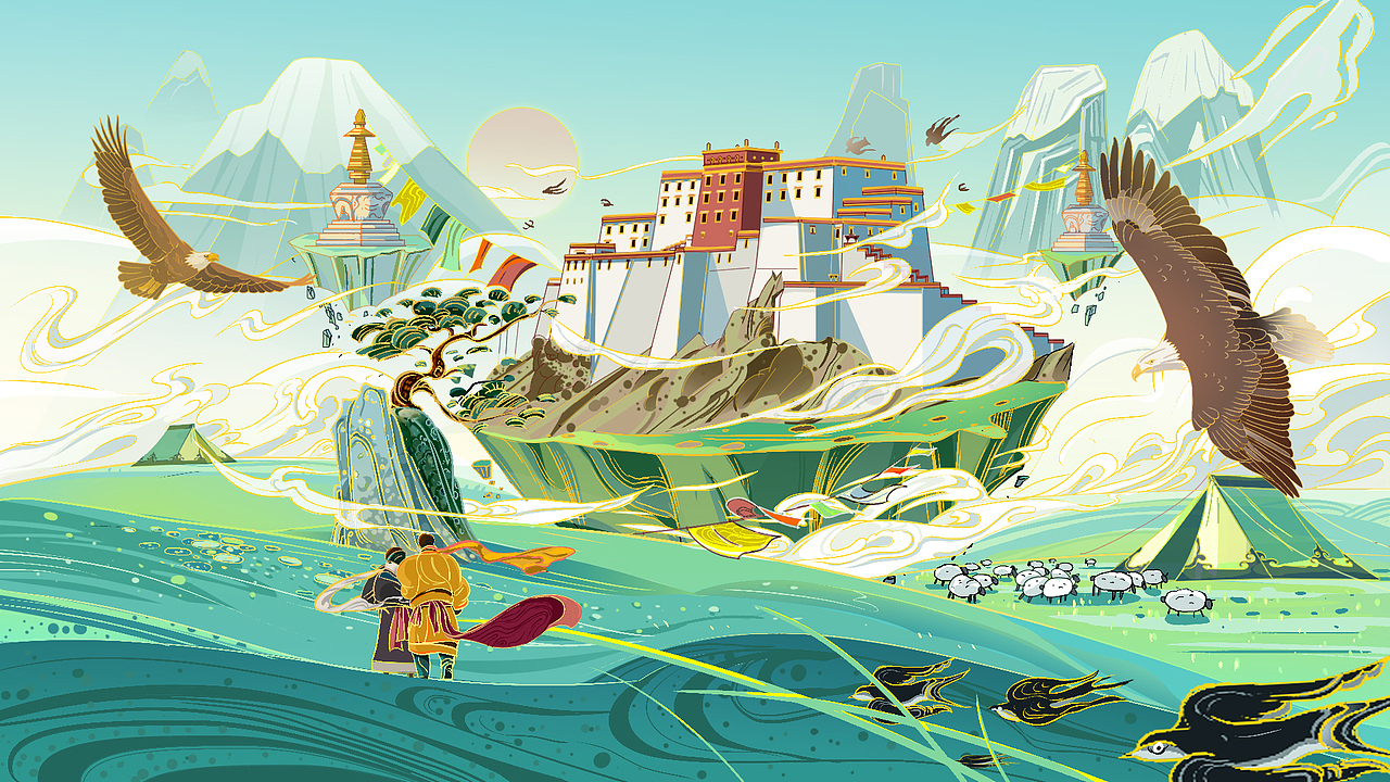 梦西域——插画分享（图ZMjgxMjI3NDQw） - 商业插画 - 站酷设计师粥酸笼原创素材 - 站酷ZCOOL