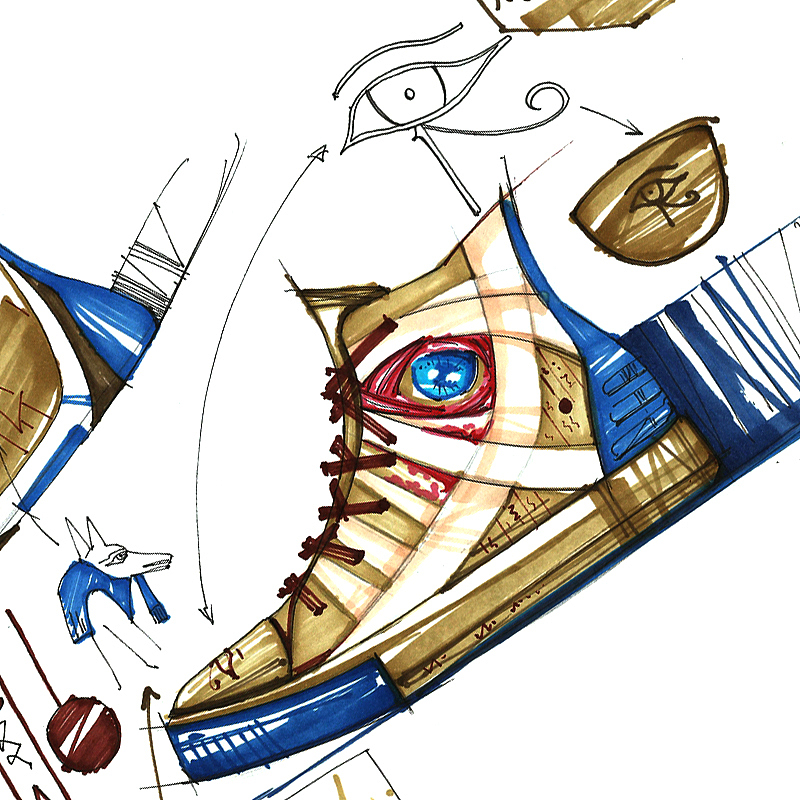 古埃及木乃伊手绘高帮帆布鞋（图ZMTk4ODQyOTQw） - 其他手工艺 - 站酷设计师山野先生原创素材 - 站酷ZCOOL