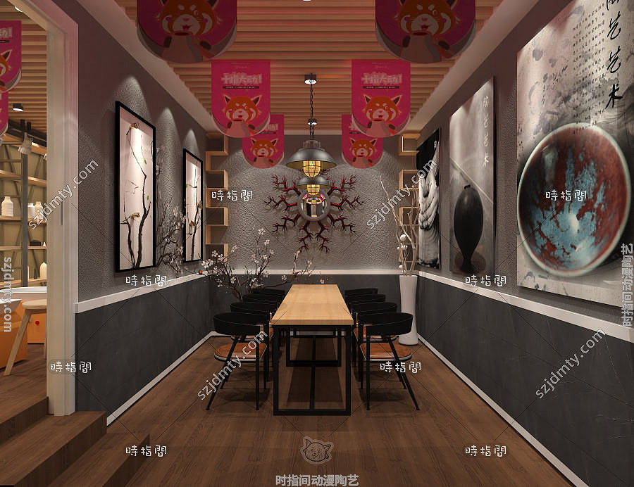 陶艺店装修案例,陶艺店装修效果图,陶艺店装修设计3D效果图