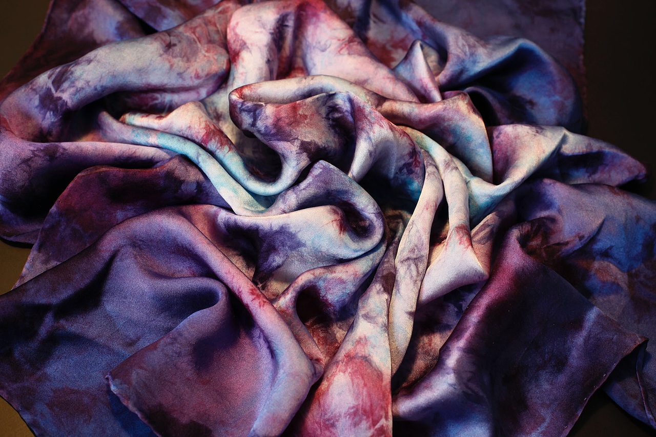 木兮工作室扎染丝巾