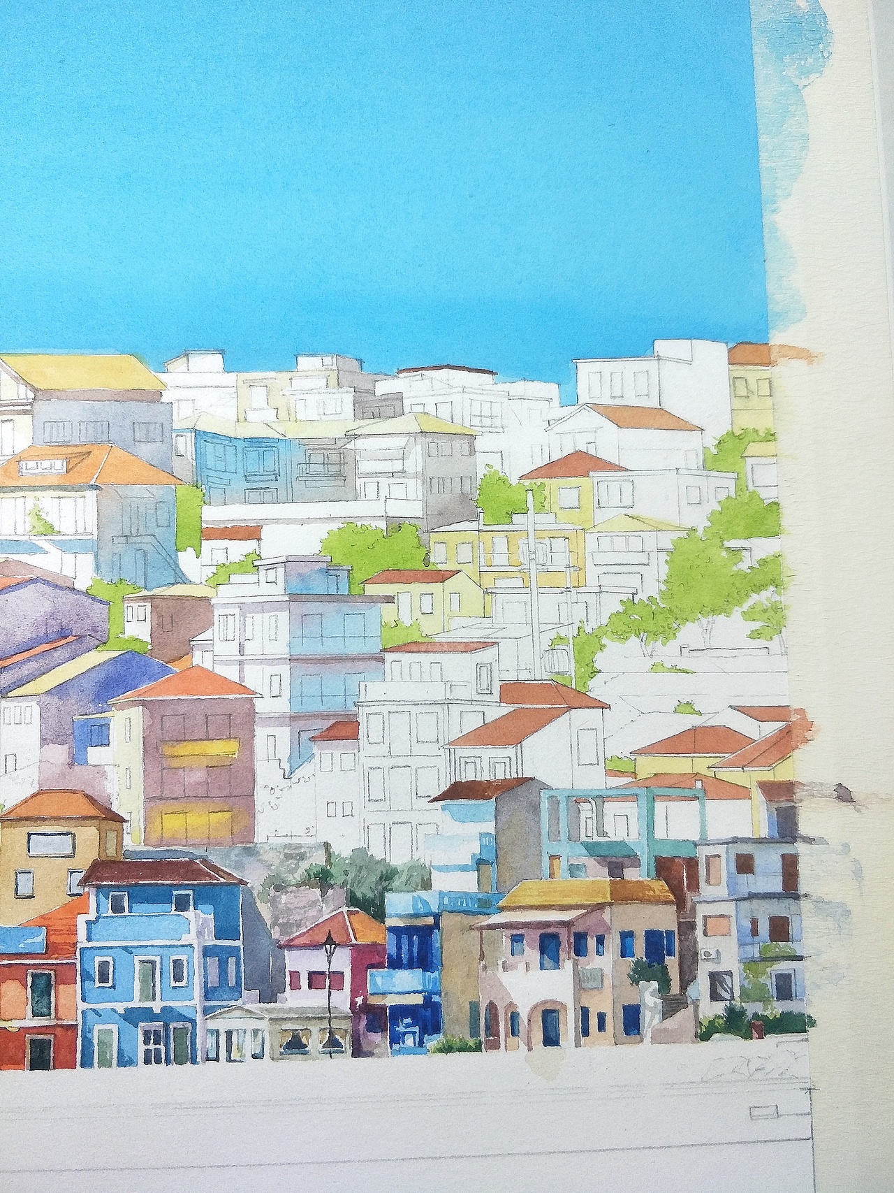 水彩风景过程图（图ZMTA0OTEzMDQ4） - 绘画 - 站酷设计师北川大叔原创素材 - 站酷ZCOOL