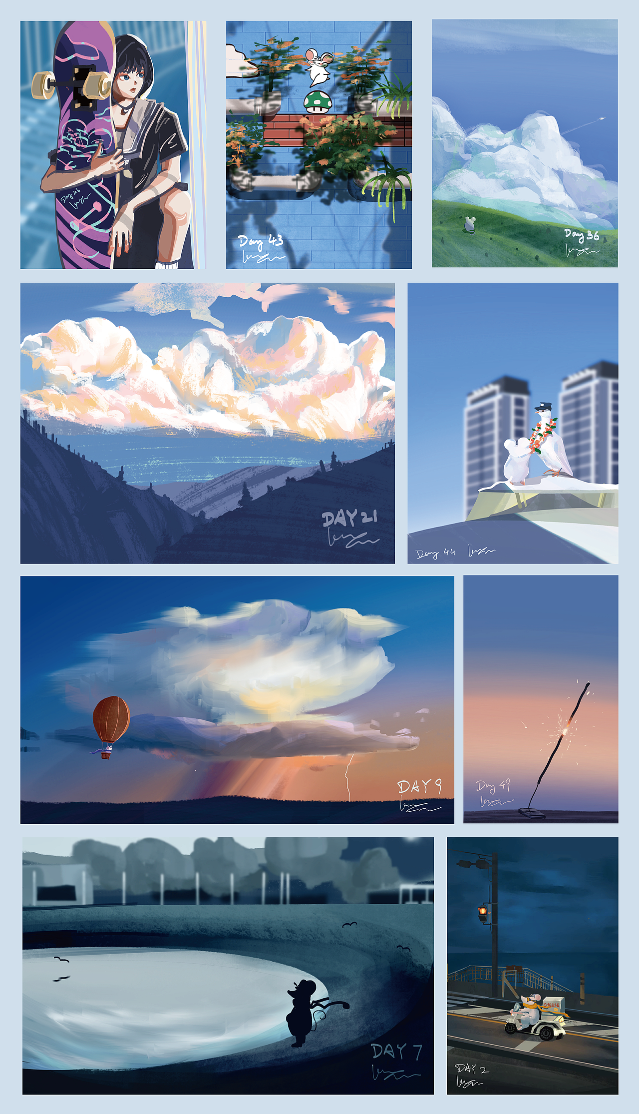 60Days 色彩速涂 | 胖白鼠的日常