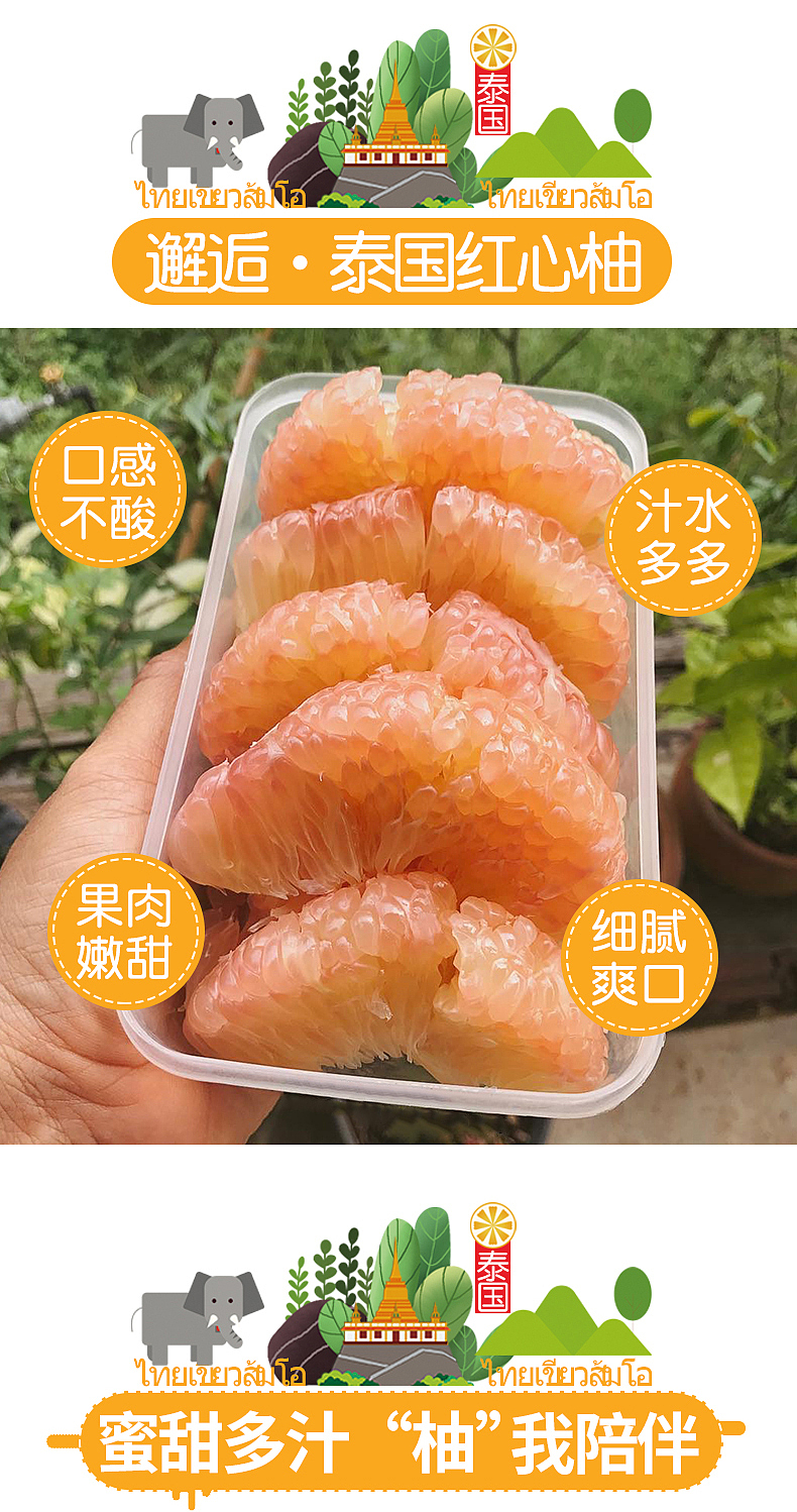 泰国青皮红心柚