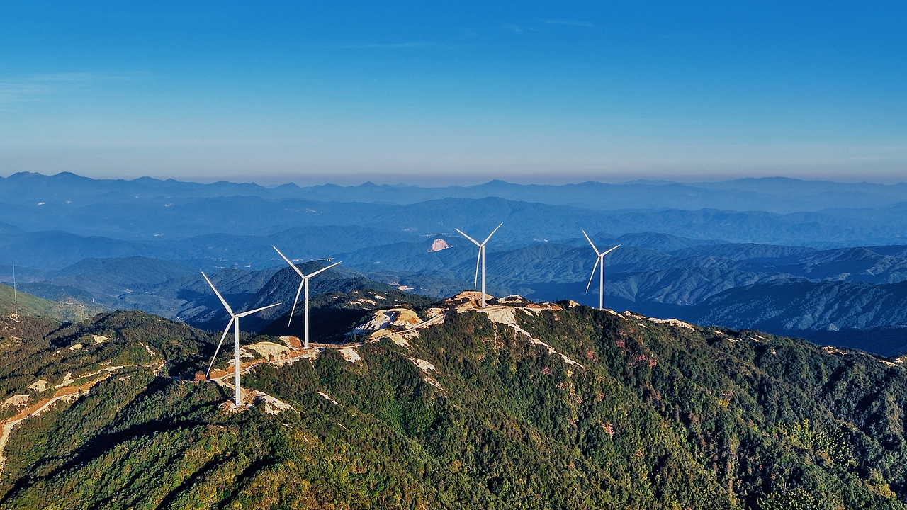 湖南郴州汝城白云仙风电场风光