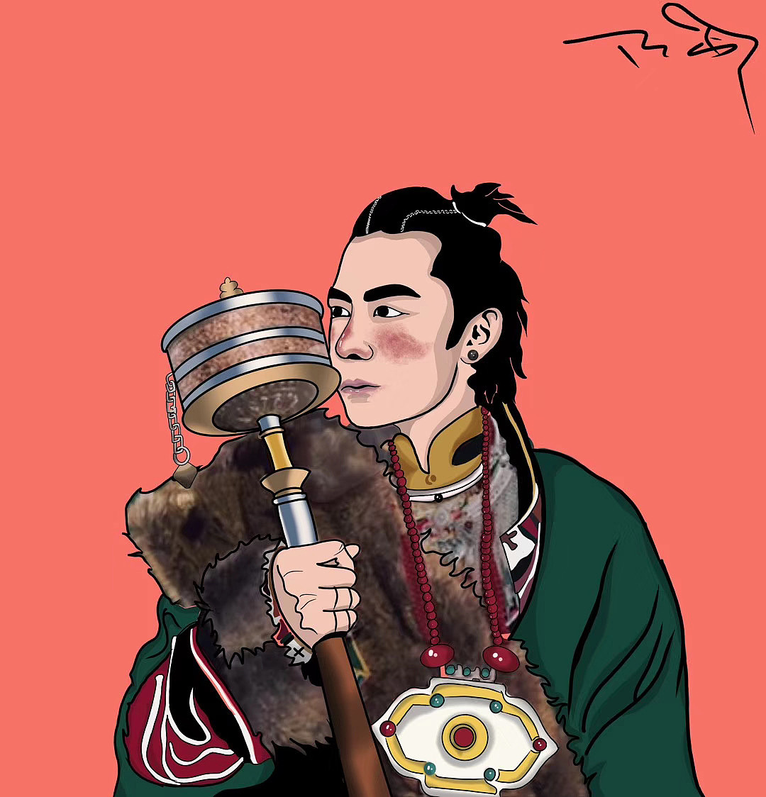 藏族人|插画|像素画|藏创76 - 原创作品 - 站酷 (zcool)