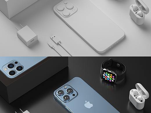iphone13系列产品建模+OC渲染