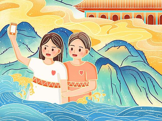 国庆国潮插画练习