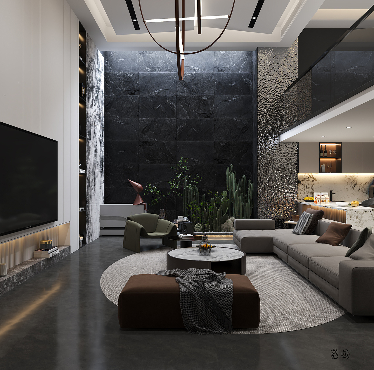 现代黑白灰别墅