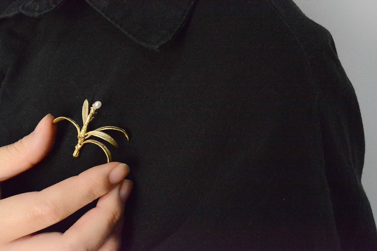 手制/黄铜自然系植物胸针