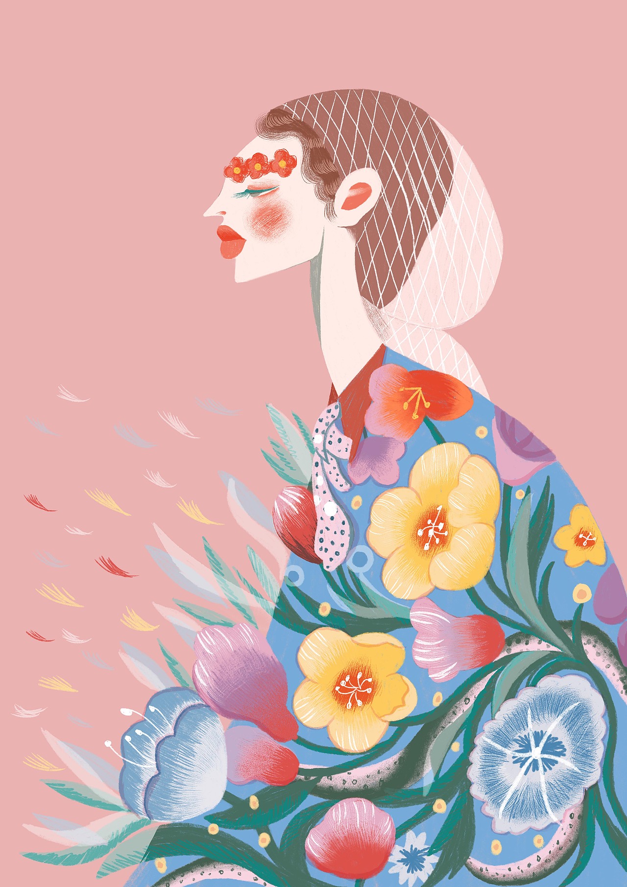 时尚杂志封面插画