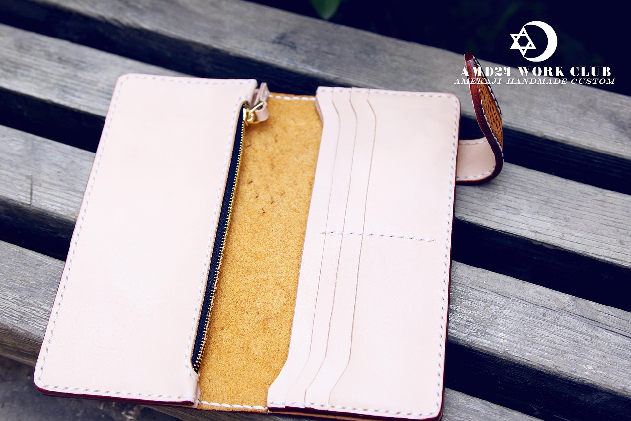 皮雕植鞣革手工皮具 两折财布