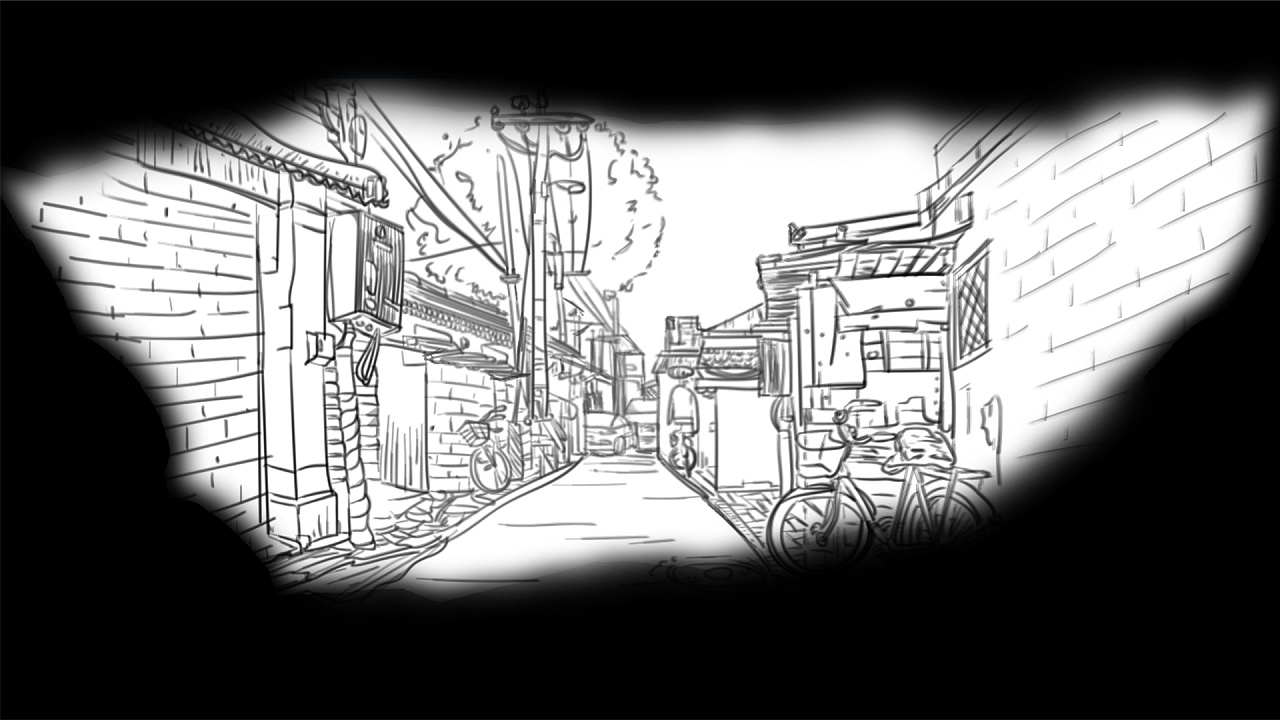 豆汁儿话剧背景速写