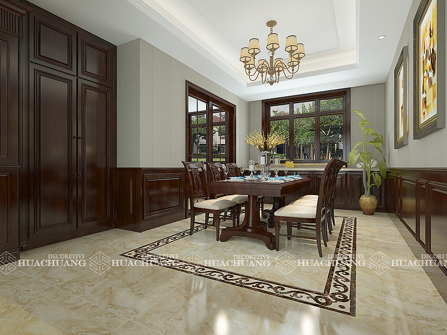 济南绿城麗园240平美式效果图|华创易家别墅装饰设计（图ZMTM4NzczMDg4） - 家装设计 - 站酷设计师济南别墅装修设计原创素材 - 站酷ZCOOL