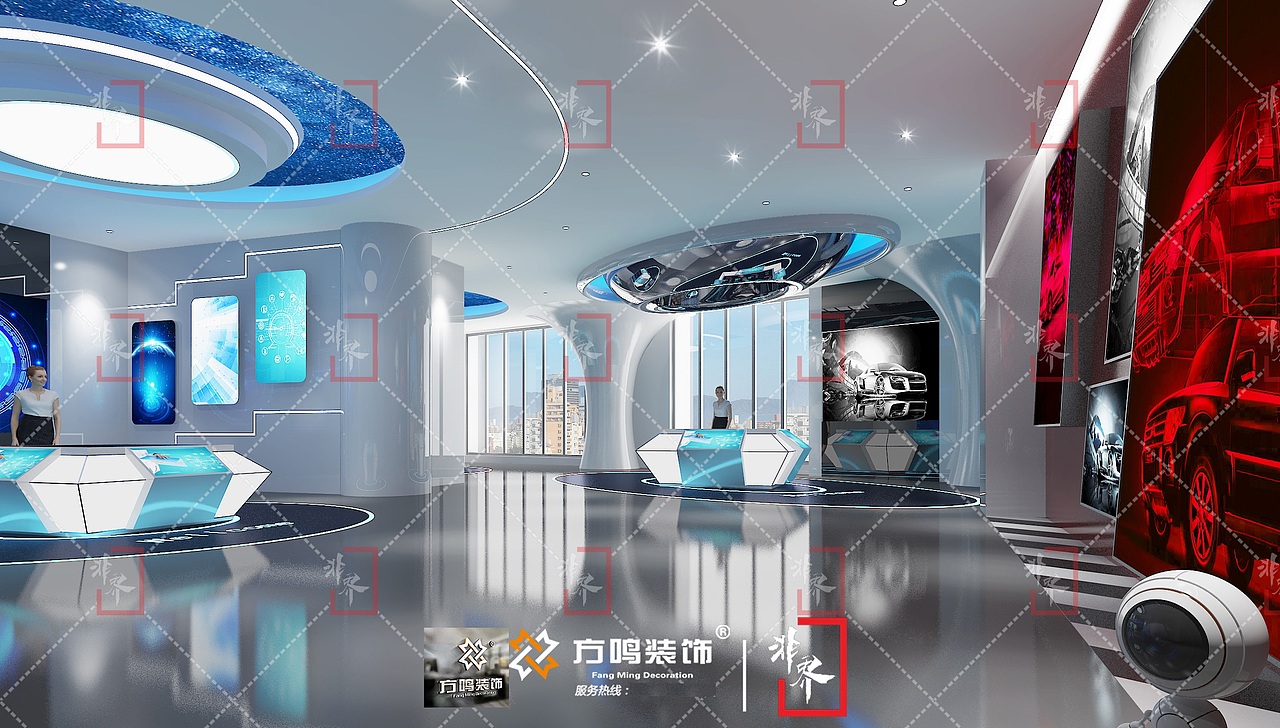 科技风展厅装修设计效果图（图ZMTc5NDcyOTc2） - 家装设计 - 站酷设计师方鸣装饰集团原创素材 - 站酷ZCOOL