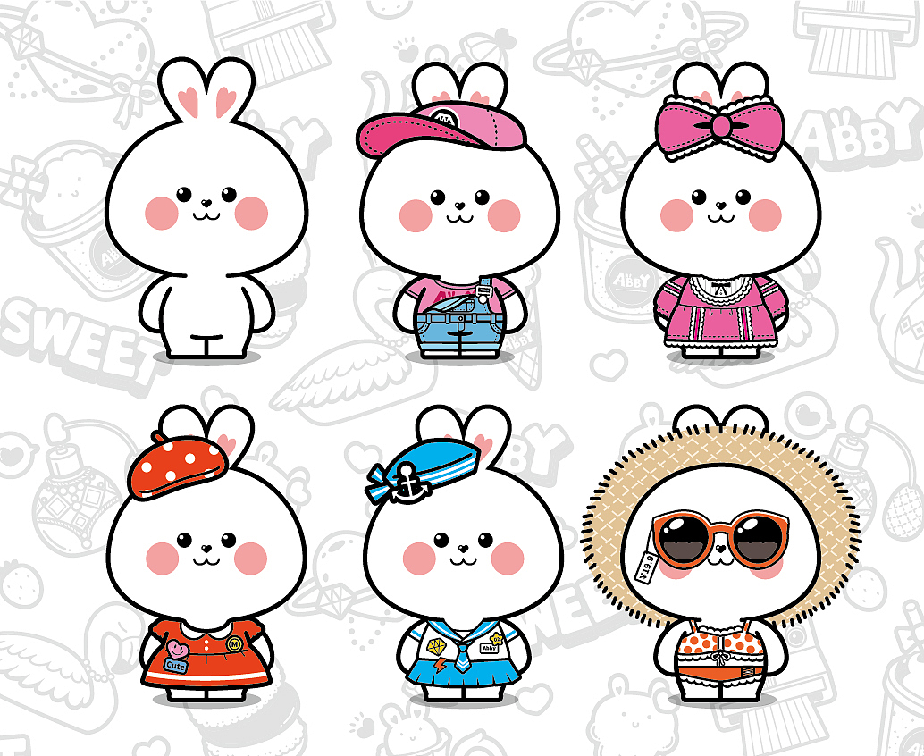 艾比兔 卡通创作（图ZMTk2NjUxNjE2） - IP形象 - 站酷设计师米兹同学原创素材 - 站酷ZCOOL